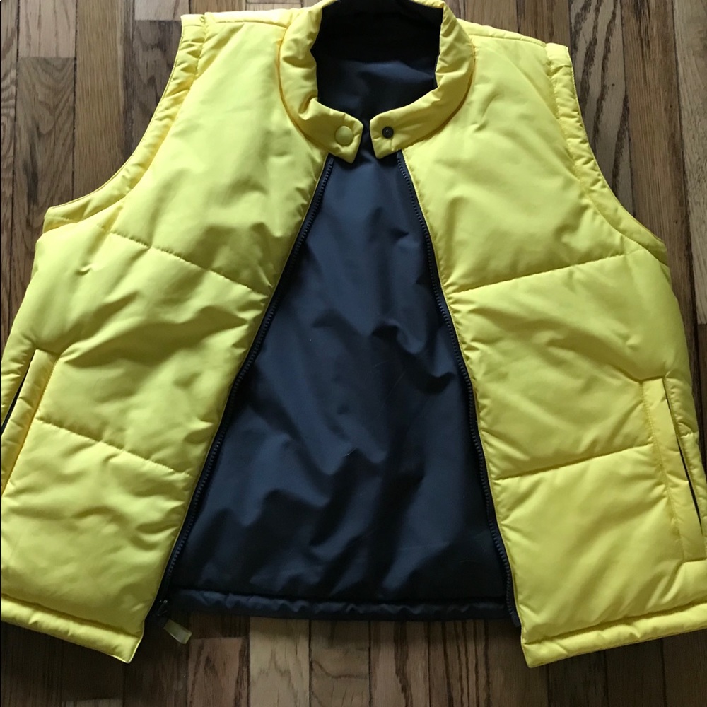 Yellow/Gray Reversible Puffer Vest